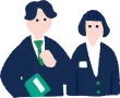 スーツの男女のイラスト